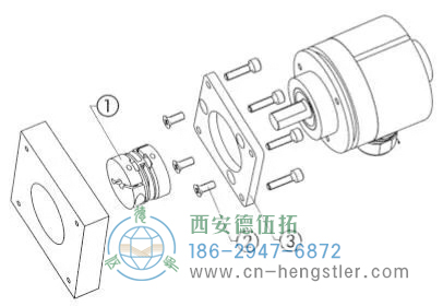 直接利用编码器法兰端面的安装孔，你来实现编码器与安装支架的固定。