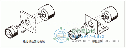 编码器通过法兰上的对准中心凸缘对中。